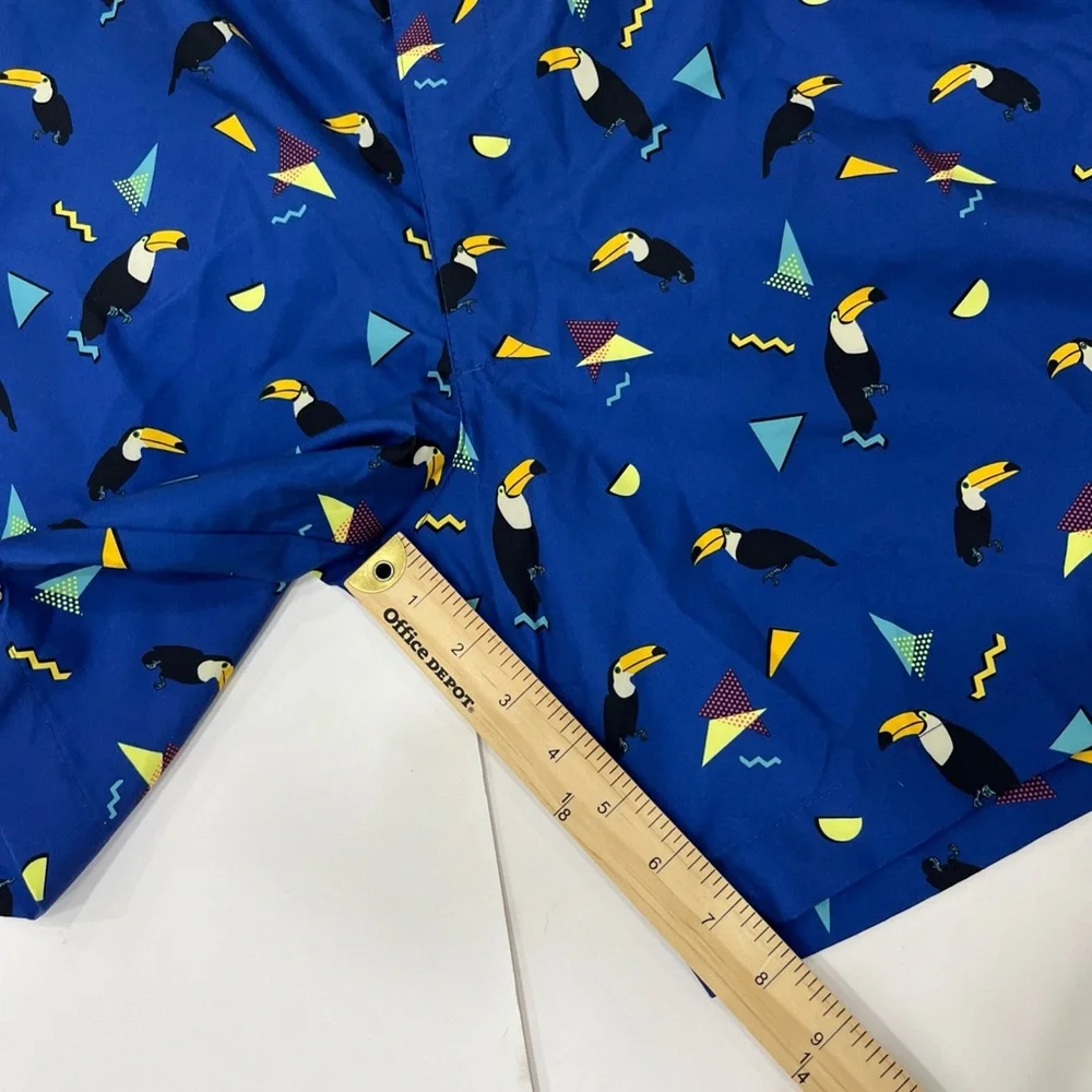 NWT JOE MARTIN Men’s Hybrid Short - Bathing Suit in Blue with Toucans Size‎ 2XL